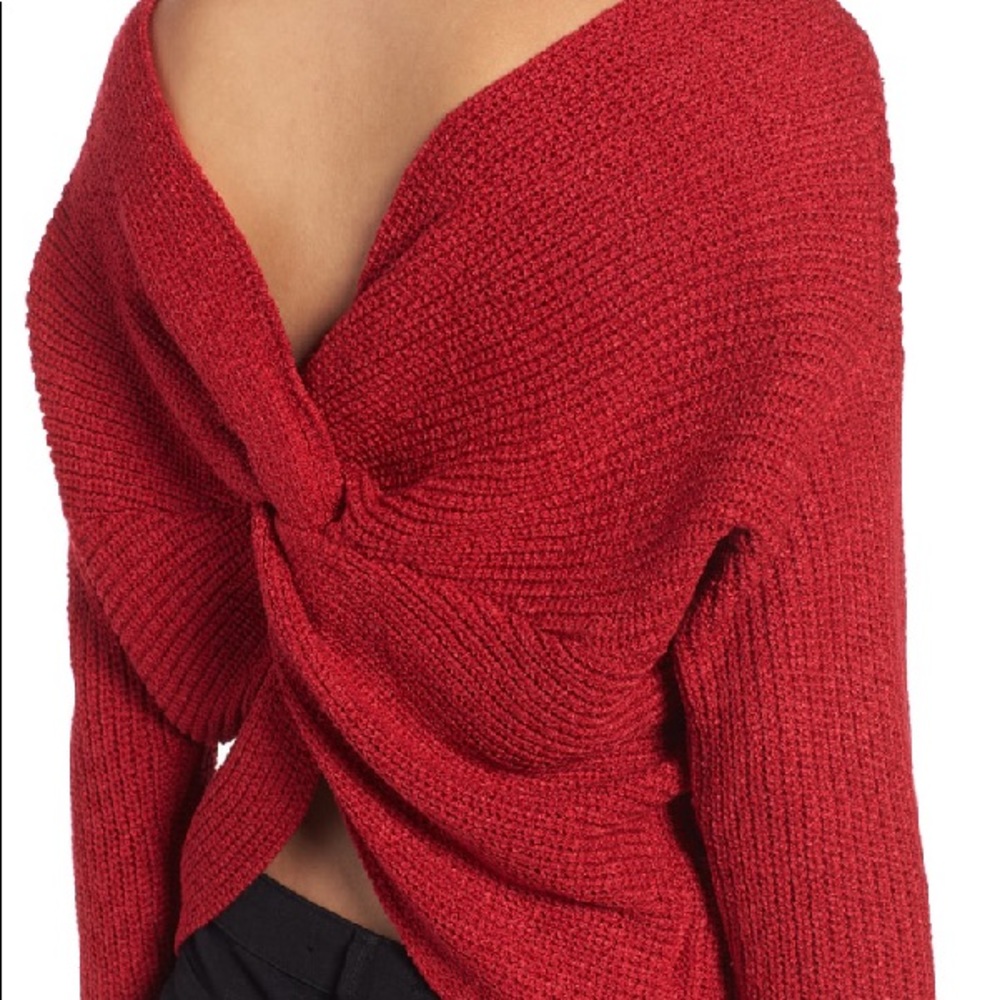 Red ASTR the label Twist Back Sweater